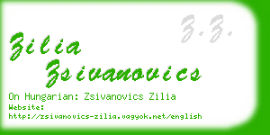 zilia zsivanovics business card